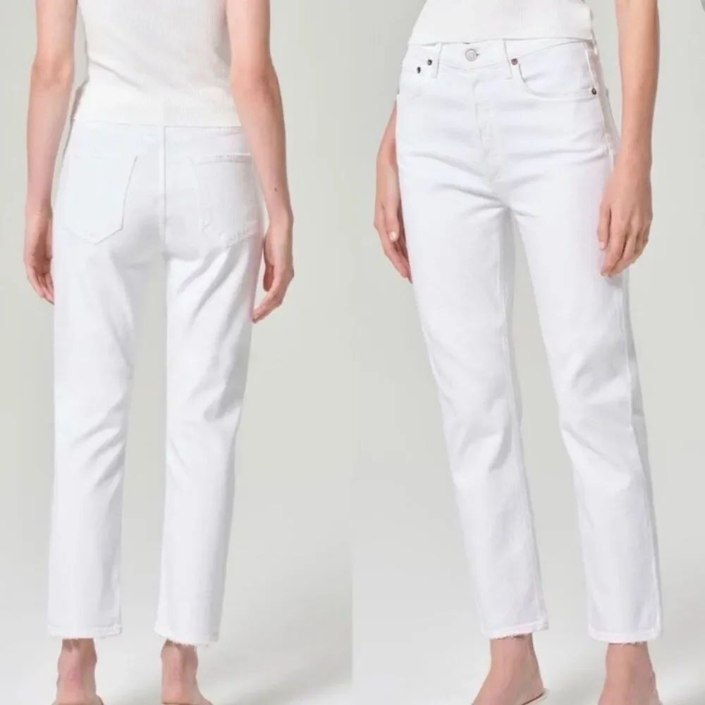 Agolde White Riley High-Rise Straight Crop size 30